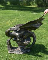 Scale Shot of Cast Aluminium Viserion Dragon Garden Sculpture 