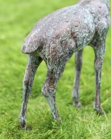 Cast Aluminum "Facing Up" Contemporary Buck Garden Sculpture Tail Detail Cast Aluminum "Facing Up" Contemporary Buck Garden Sculpture Tail Detail