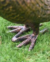 Cast Aluminum "Margary" Chicken Garden Sculpture in Copper Finish Feet
