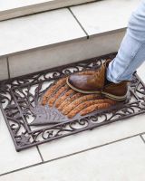 Scale Shot of Cast Iron 2-in-1 "Harry the Hedgehog" Rectangular Doormat & Boot Scraper
