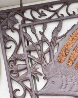 Close-Up of Cast Iron 2-in-1 "Harry the Hedgehog" Rectangular Doormat & Boot Scraper