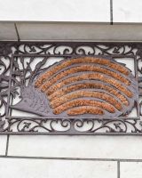 Close-Up of Hedgehog Design on Doormat & Boot Scraper