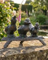 Cast Iron "Dynamic" Duck Family Trio Garden Sculpture Cast Iron "Dynamic" Duck Family Trio Garden Sculpture