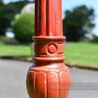 Cast Iron Antique Red Lamp Post Column With Ornate detailing