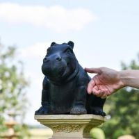 Cast Iron Black Hippo Sculpture to Scale Cast Iron Black Hippo Sculpture to Scale