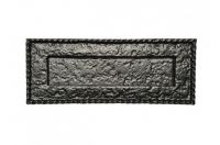 Cast Iron Black Letter Plate With Scrolled Edge Cast Iron Black Letter Plate With Scrolled Edge