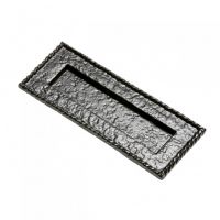 Cast Iron Black Letter Plate With Scrolled Edge Cast Iron Black Letter Plate With Scrolled Edge