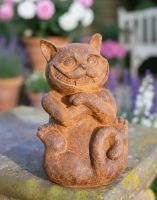 Cast Iron Cheshire Cat Garden Sculpture Digital Illustration