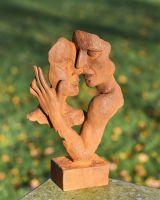 Cast Iron Rustic Embracing Couple Garden Sculpture