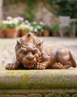 Cast Iron Dragon Snarling Rustic Garden Sculpture Digital Illustration