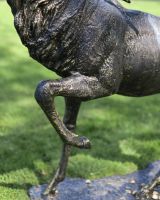 Cast Iron Evander Stag Sculpture in Antique Gold Rearing Foot