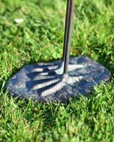 Close-Up of Freestanding Base onFreestanding Flamingo Sculpture with Head Up