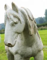 Close-up of the Cream Miniature Cast Iron Pony Sculpture Close-up of the Cream Miniature Cast Iron Pony Sculpture