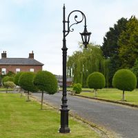 "Lord Blakemere" Antique Brown Cast Iron Ornate Swan Neck Lamp Post 2.5m "Lord Blakemere" Antique Brown Cast Iron Ornate Swan Neck Lamp Post 2.5m