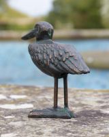 Rear Shot of Cast Iron Miniature "Eloise" Freestanding Pelican Garden Sculpture
