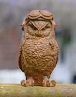 Cast Iron Pilot Owl Garden Statue Cast Iron Pilot Owl Garden Statue
