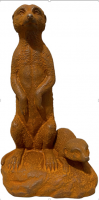 Cast Iron "Pair of Meerkats" Garden Sculpture in a Rustic Finish Cast Iron "Pair of Meerkats" Garden Sculpture in a Rustic Finish