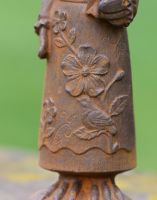 Close-up of Rustic cast Iron Baking Rooster Sculpture