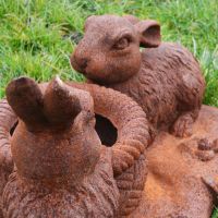 Cast Iron Rustic Rabbit Planter