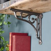 Cast Iron Shelf Bracket with Scroll - 9 x 10cm