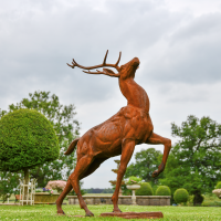 Proud Standing Stag Sculpture Created From Cast Iron 