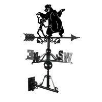 Cast Iron & Steel "Bear Necessities" Cartoon Weathervane Mounted