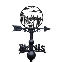 Cast Iron & Steel "Summer Skies" Gardening Weathervane on White Background