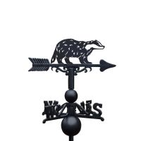 Cast Iron & Steel Badger Weathervane on White Background