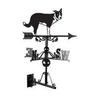 Border Collie with Ear Up Weathervane Mounted Border Collie with Ear Up Weathervane Mounted