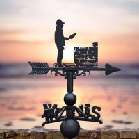 Cast Iron & Steel Weathervane with Bricklayer Topper