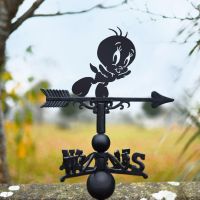 Cast Iron & Steel Weathervane with Cartoon Flying Bird Motif