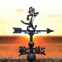 Cast Iron & Steel Cartoon Meerkat Weathervane in Situ