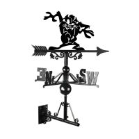 Cast Iron & Steel Cartoon Tasmanian Devil Weathervane Mounted