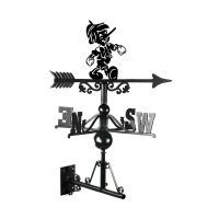 Mounted Cast Iron & Steel Cartoon Wooden Boy Weathervane Mounted Cast Iron & Steel Cartoon Wooden Boy Weathervane