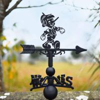 Cast Iron & Steel Cartoon Wooden Boy Weathervane Cast Iron & Steel Cartoon Wooden Boy Weathervane