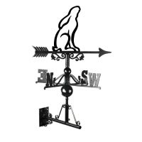 Mounted Cast Iron & Steel "Contemporary" Gazing Hare Weathervane