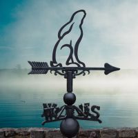 Cast Iron & Steel Weathervane with "Contemporary" Gazing Hare Topper