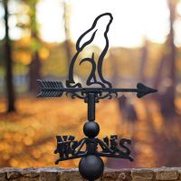 Cast Iron & Steel Weathervane with "Contemporary" Gazing Hare Motif