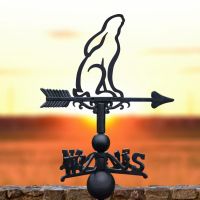 Cast Iron & Steel "Contemporary" Gazing Hare Weathervane in Situ