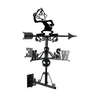 Cast Iron & Steel Daft Duck Cartoon Weathervane Mounted