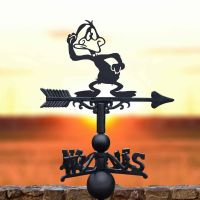 Cast Iron & Steel Weathervane with Daft Duck Cartoon Topper