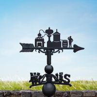 Cast Iron & Steel Weathervane with Distillery Motif Cast Iron & Steel Weathervane with Distillery Motif