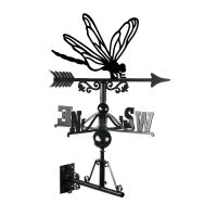 Cast Iron & Steel Dragonfly Weathervane Mounted