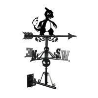 Cast Iron & Steel First Evolution Fire Lizard Character Weathervane Mounted Cast Iron & Steel First Evolution Fire Lizard Character Weathervane Mounted