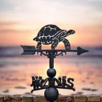 Cast Iron & Steel Weathervane with Galapagos Giant Tortoise Topper