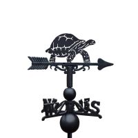 Cast Iron & Steel Galapagos Giant Tortoise Weathervane on White Background