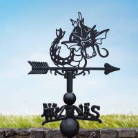 Cast Iron & Steel Generation I Water Creature Weathervane in Situ