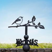 Cast Iron & Steel Weathervane with Goldcrest Topper