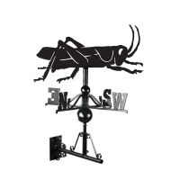 Cast Iron & Steel Grasshopper Weathervane Mounted