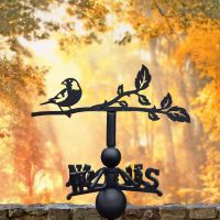 Cast Iron & Steel Greenfinch Weathervane in Situ Cast Iron & Steel Greenfinch Weathervane in Situ